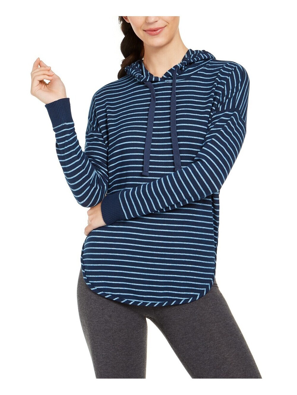 Alfani Womens Cozy Knit Striped Hoodie Size 2XL
